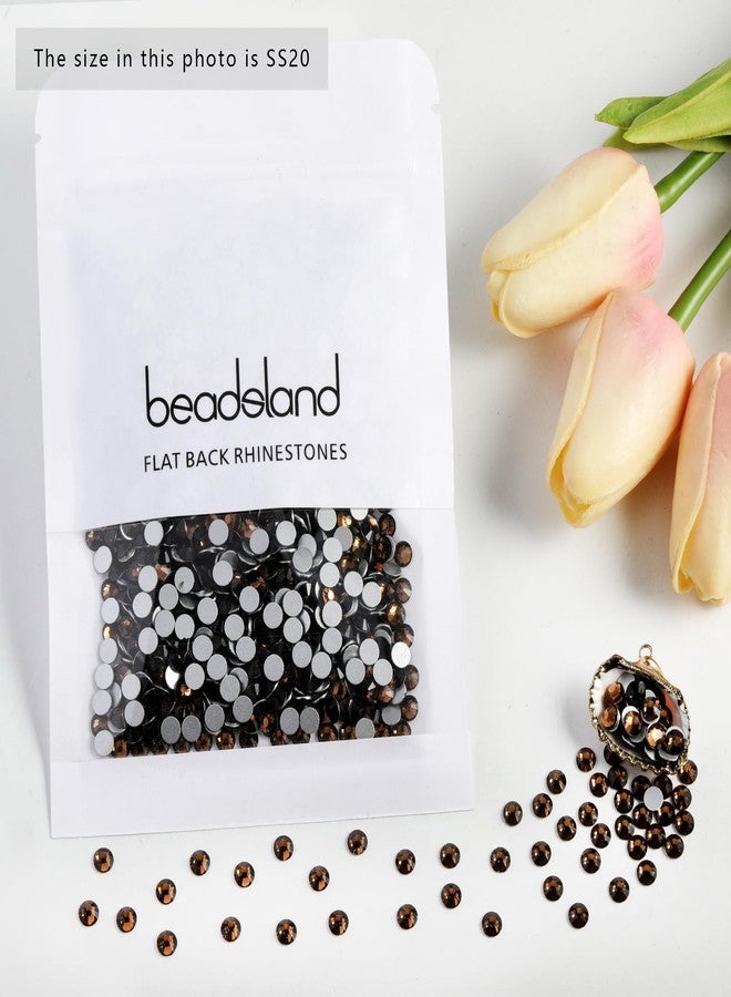 Beadsland 1440pcs Flat Back Crystal Rhinestones Round Gems for Nail Art and Craft Glue Fix, Smoked Topaz, SS20, 4.6-4.8mm - Image 5